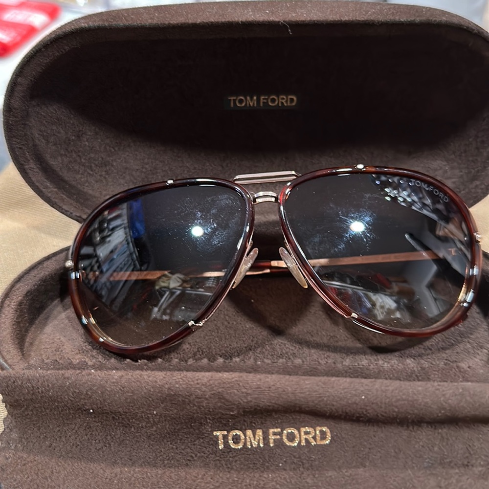 Tom Ford Cyrille Tf109 Sunglasses in Brown & Gold